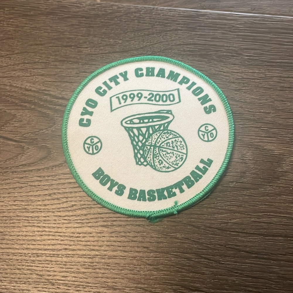 Vintage CYO City Champions Boys Basketball Green and White Patch